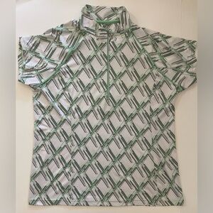 Sport Haley Activewear Geometric Print 3/4 Zip Short Sleeve Polo Top